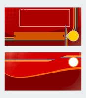 modelos vetoriais editáveis de banner vermelho com pontos de meios-tons e linhas retrô para plano de fundo do texto vetor