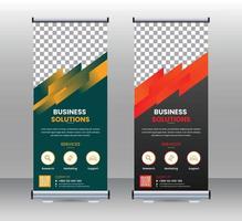 soluções de negócios roll up design de modelo de banner vetor