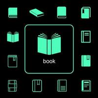 conjunto de ícones de livro simples e diversificado vetor
