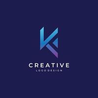 letra de logotipo inicial abstrata k com conceito de monograma. os logotipos podem ser usados para empresas, empresas e outros. vetor