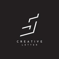 elemento de letra inicial de modelo abstrato de design de logotipo com geometria. símbolo artístico moderno e minimalista. vetor