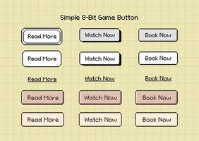 botão de jogo retrô simples de 8 bits vetor