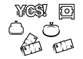 símbolos de finanças e economia vetor