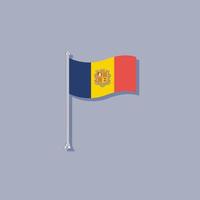 ilustração do modelo de bandeira de andorra vetor