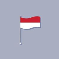 ilustração do modelo de bandeira da indonésia vetor