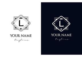 logotipo da marca, moldura e decoração em forma de diamante. um sinal para um monograma vetor