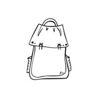 mochila de caminhada esportiva. ilustração vetorial em estilo doodle. vetor