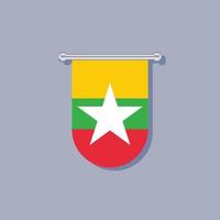 ilustração do modelo de bandeira de mianmar vetor