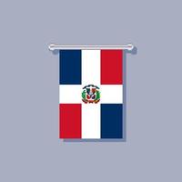 ilustração do modelo de bandeira da república dominicana vetor