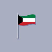 ilustração do modelo de bandeira do kuwait vetor