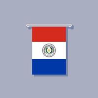 ilustração do modelo de bandeira do paraguai vetor