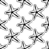padrão sem emenda com estrela do mar em fundo branco. imagem vetorial. vetor