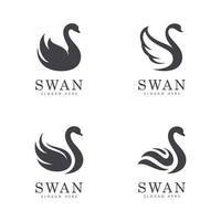 vetor de logotipo de cisne. cisne de ícone de logotipo minimalista abstrato