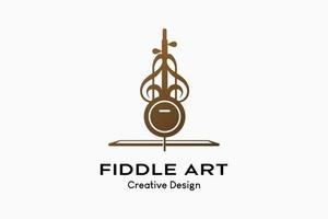 um design de logotipo de violino com um conceito criativo combinado com um ícone de tom. prêmio de vetor
