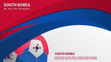 design de bandeira da coreia do sul de fundo vetorial com bola, modelo de mídia social, perfeito para o seu modelo de plano de fundo vetor