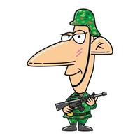 lindo clipart de soldado na versão cartoon vetor