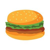 comida fofa de hambúrguer na versão cartoon vetor