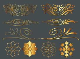 design floral abstrato, vetor floral dourado, arte vetorial floral,