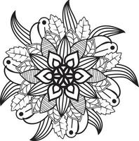 desenho de mão para colorir padrão de flores, vetor