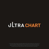 ultra com letra u e l como conceito de gráfico, vetor de design de logotipo de gráfico