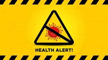 sinal de alerta de alerta de saúde com células vermelhas do vírus vetor