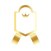 emblema dourado com coroa vetor