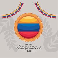 cartão postal do dia da independência da colômbia vetor