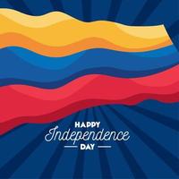 cartão de letras do dia da independência da colômbia vetor