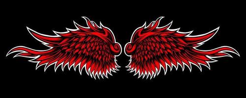 vetor de design de tatuagem de asa de anjo logotipo