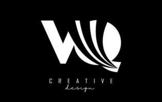 letras brancas criativas vq vq logotipo com linhas principais e design de conceito de estrada. letras com desenho geométrico. vetor