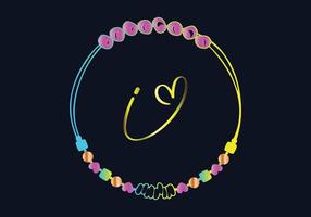 i design de pulseira de monogramas, joias, modelo de vetor de casamento