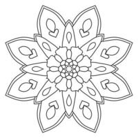 mandala fofa. flor redonda ornamental doodle isolada no fundo branco. ornamento decorativo geométrico em estilo oriental étnico. vetor