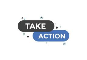 botão de texto de ação. balão de fala. agir banner web colorido. ilustração vetorial vetor