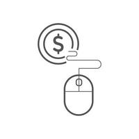 ícones de pagamento por clique. conceito para seo, cobrança de pagamento e web design. ícone ppc vetor