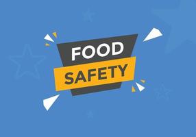 botão de texto de texto de segurança alimentar. texto de segurança alimentar de banner colorido da web. ilustração vetorial vetor