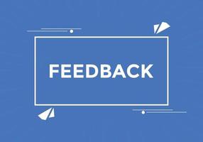 botão de feedback. bolha do discurso de feedback. bandeira colorida da web. ilustração vetorial. ícone de sinal de feedback vetor
