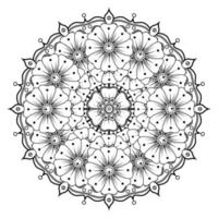 padrão circular em forma de mandala para henna, mehndi, tatuagem, decoração. ornamento decorativo em estilo oriental étnico. página do livro para colorir. vetor