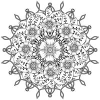 padrão circular em forma de mandala para henna, mehndi, tatuagem, decoração. ornamento decorativo em estilo oriental étnico. página do livro para colorir. vetor