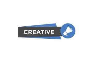 botão de texto criativo. bolha de fala criativa. banner web colorido criativo. ilustração vetorial vetor