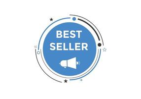 botão de texto do melhor vendedor. balão de fala. modelo de banner web colorido mais vendido. ilustração vetorial vetor