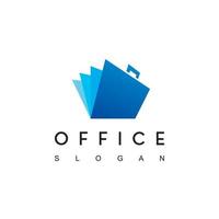 vetor de design de logotipo de documento de saco de escritório aberto