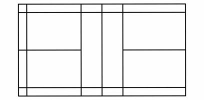 vetor de quadra de badminton de linha fina isolado no fundo branco