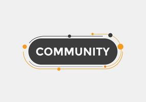 botão de texto da comunidade. balão de fala. banner web colorido da comunidade. ilustração vetorial vetor