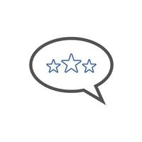 feedback ou ilustração do vetor de ícones de revisão do cliente. símbolo de sinal de revisão de 5 estrelas do cliente para aplicativos seo, web e móveis