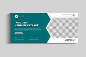 capa de mídia social de óleo cbd de produto de cânhamo e modelo de banner da web vetor