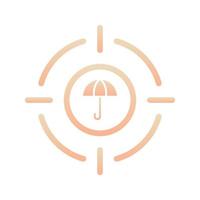 elemento de ícone de modelo de design gradiente de logotipo de guarda-chuva de destino vetor