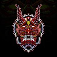 logotipo de mascote de esports de cabeça de mecha do diabo vetor