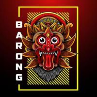 design de logotipo de mascote barong head esport vetor