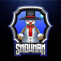 o design do logotipo da mascote do boneco de neve vetor