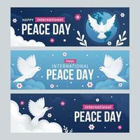 conjunto de bandeiras do dia internacional da paz vetor